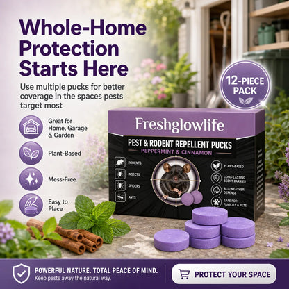 ✅ 10,000+ Happy Customers 🐭 All-Natural Peppermint & Cinnamon Pest & Rodent Repellent Pucks 🕷️🐍