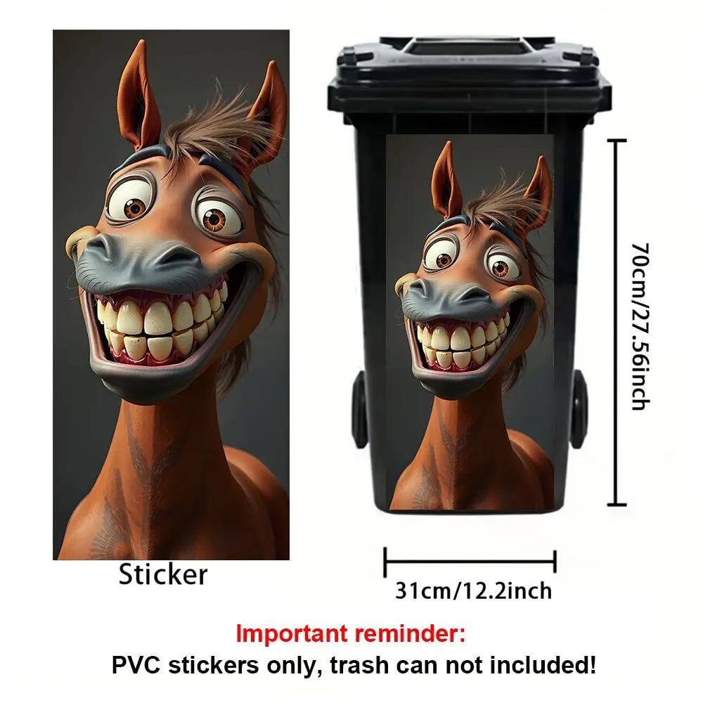 Cartoon Trash Can Makeover Sticker – Fun Animal Bin Decal✨