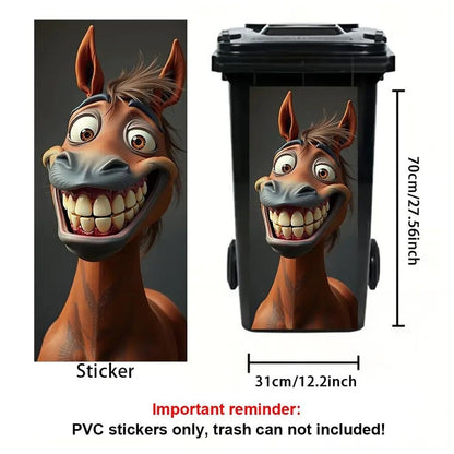 Cartoon Trash Can Makeover Sticker – Fun Animal Bin Decal✨