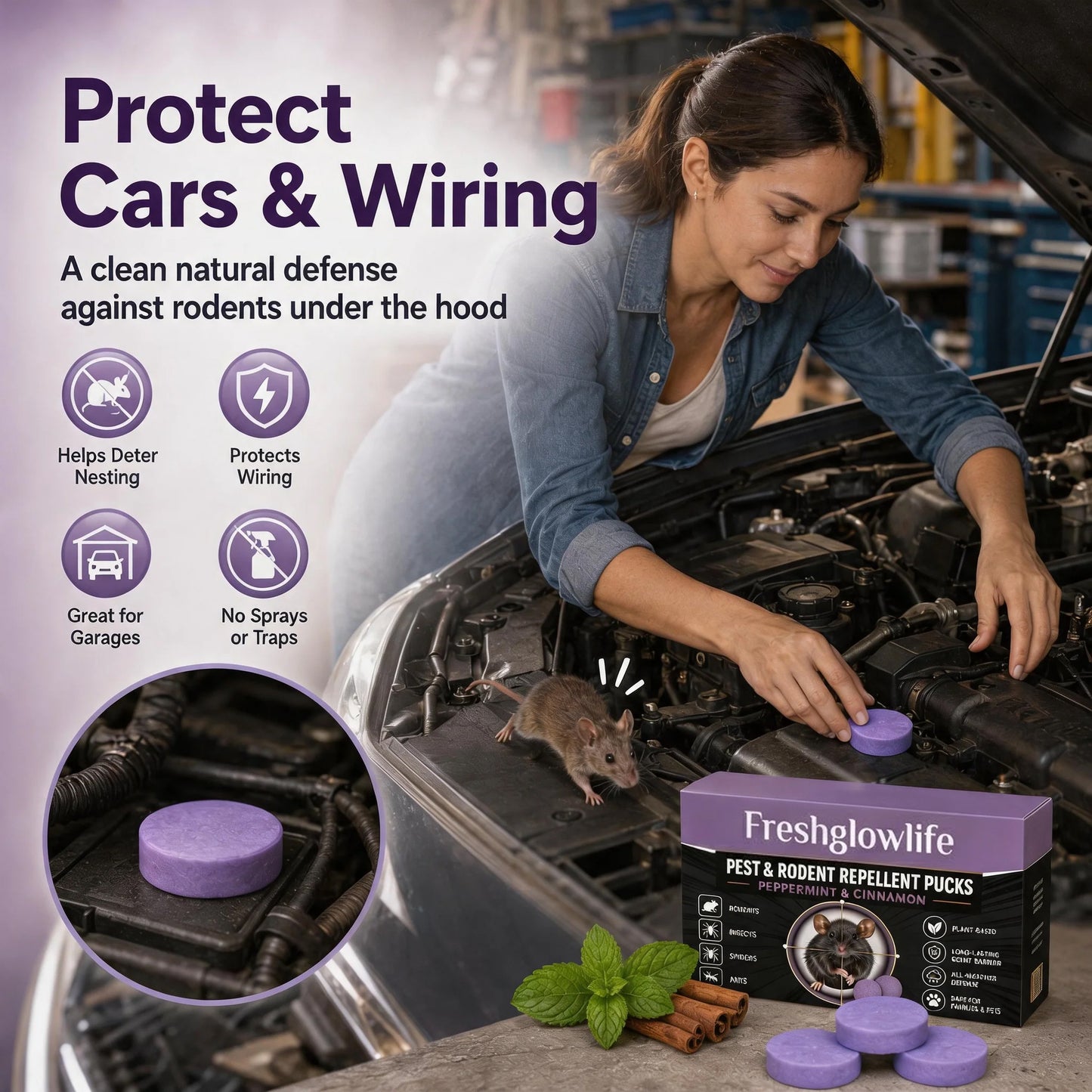 ✅ 10,000+ Happy Customers 🐭 All-Natural Peppermint & Cinnamon Pest & Rodent Repellent Pucks 🕷️🐍