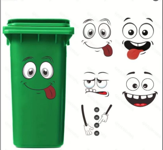 😂 Funny Trash Can Face Stickers – Give Your Boring Bin a Fun Makeover! 🗑️✨