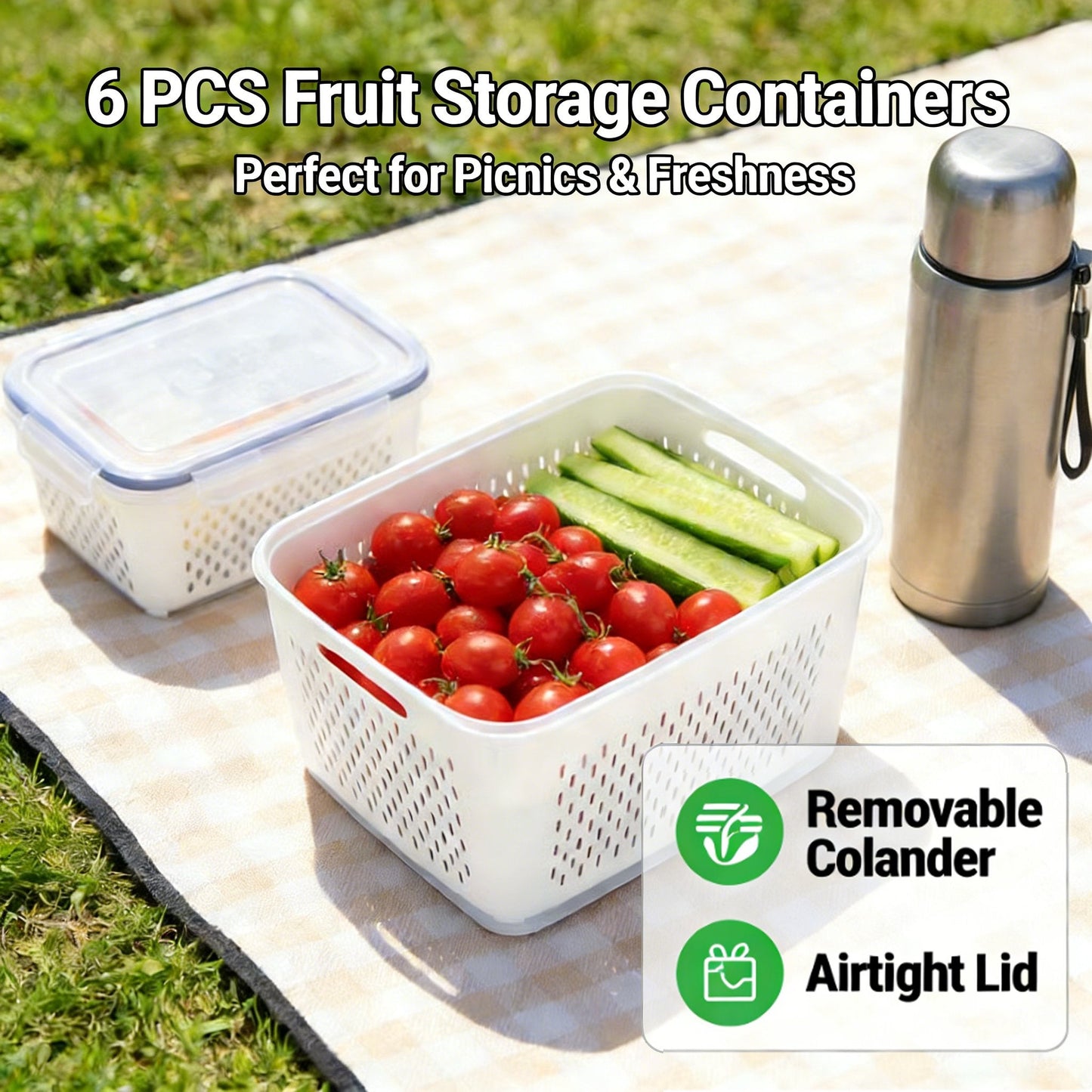 The Ultimate 3-7pc Fridge Organizer Set - Keep Food Fresh 3x Longer! 🥬✨