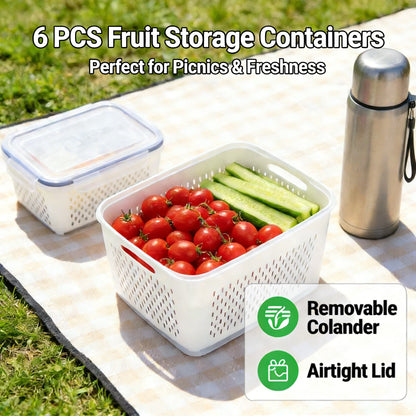 The Ultimate 3-7pc Fridge Organizer Set - Keep Food Fresh 3x Longer! 🥬✨
