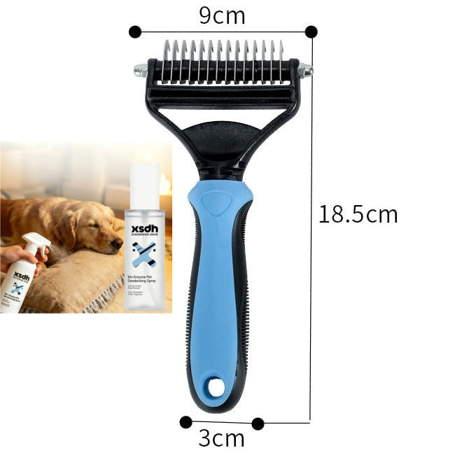 2-in-1 Pet Dematting & Deshedding Rake