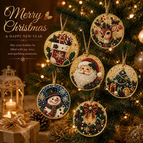 🎄 Christmas DIY Diamond Painting Ornament Kit – 6 Sparkling Tree Decorations | LIMITED-TIME 50% OFF 🎁