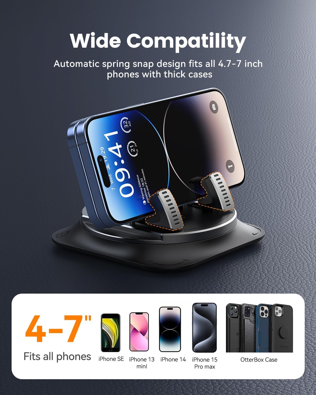 Car phone holder 360 degree rotation, suitablefor car navigation in-car dashboard