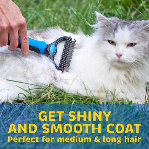 2-in-1 Pet Dematting & Deshedding Rake