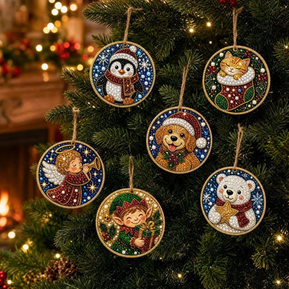🎄 Christmas DIY Diamond Painting Ornament Kit – 6 Sparkling Tree Decorations | LIMITED-TIME 50% OFF 🎁