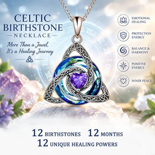💎 Personalized Birthstone Celtic Knot Necklace – 50% OFF Today 🔥