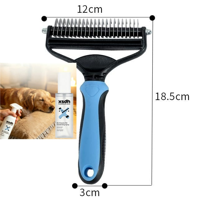 2-in-1 Pet Dematting & Deshedding Rake