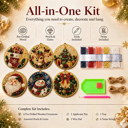 🎄 Christmas DIY Diamond Painting Ornament Kit – 6 Sparkling Tree Decorations | LIMITED-TIME 50% OFF 🎁