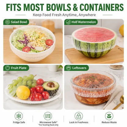 🔥Limitmited Time Buy 1 Get 1 Free! 🔥100 PCS Disposable Stretch Food Covers for Bowls & Plates