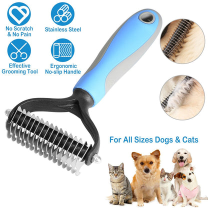 2-in-1 Pet Dematting & Deshedding Rake