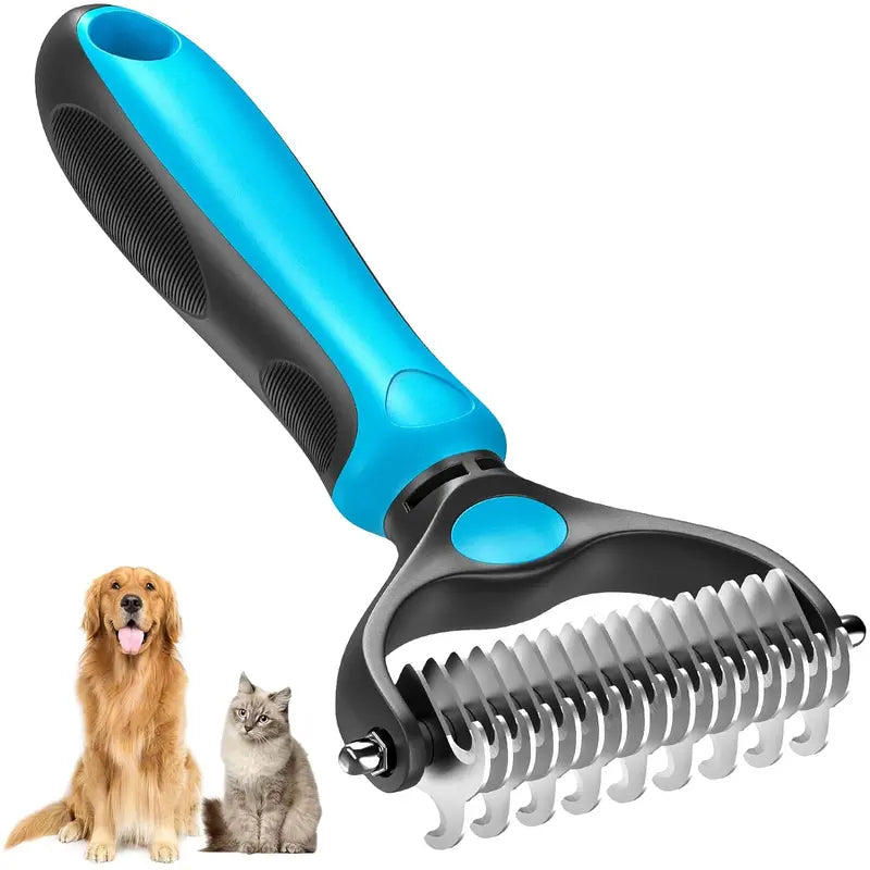 ✨Dual-Sided Pet Deshedding Brush for Dogs & Cats🐶🐱