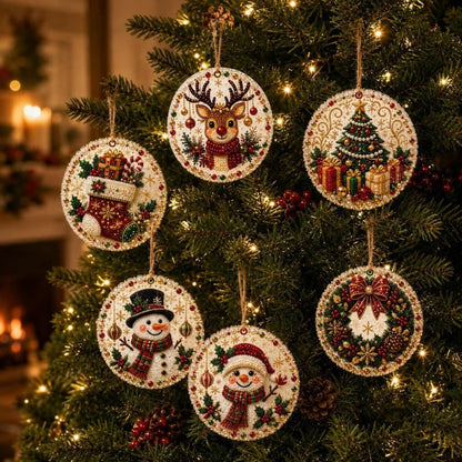 🎄 Christmas DIY Diamond Painting Ornament Kit – 6 Sparkling Tree Decorations | LIMITED-TIME 50% OFF 🎁