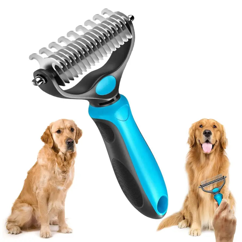 ✨Dual-Sided Pet Deshedding Brush for Dogs & Cats🐶🐱