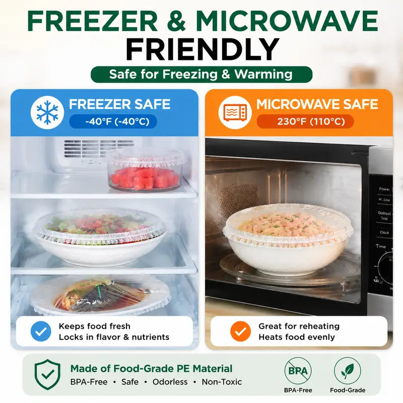 🔥Limitmited Time Buy 1 Get 1 Free! 🔥100 PCS Disposable Stretch Food Covers for Bowls & Plates