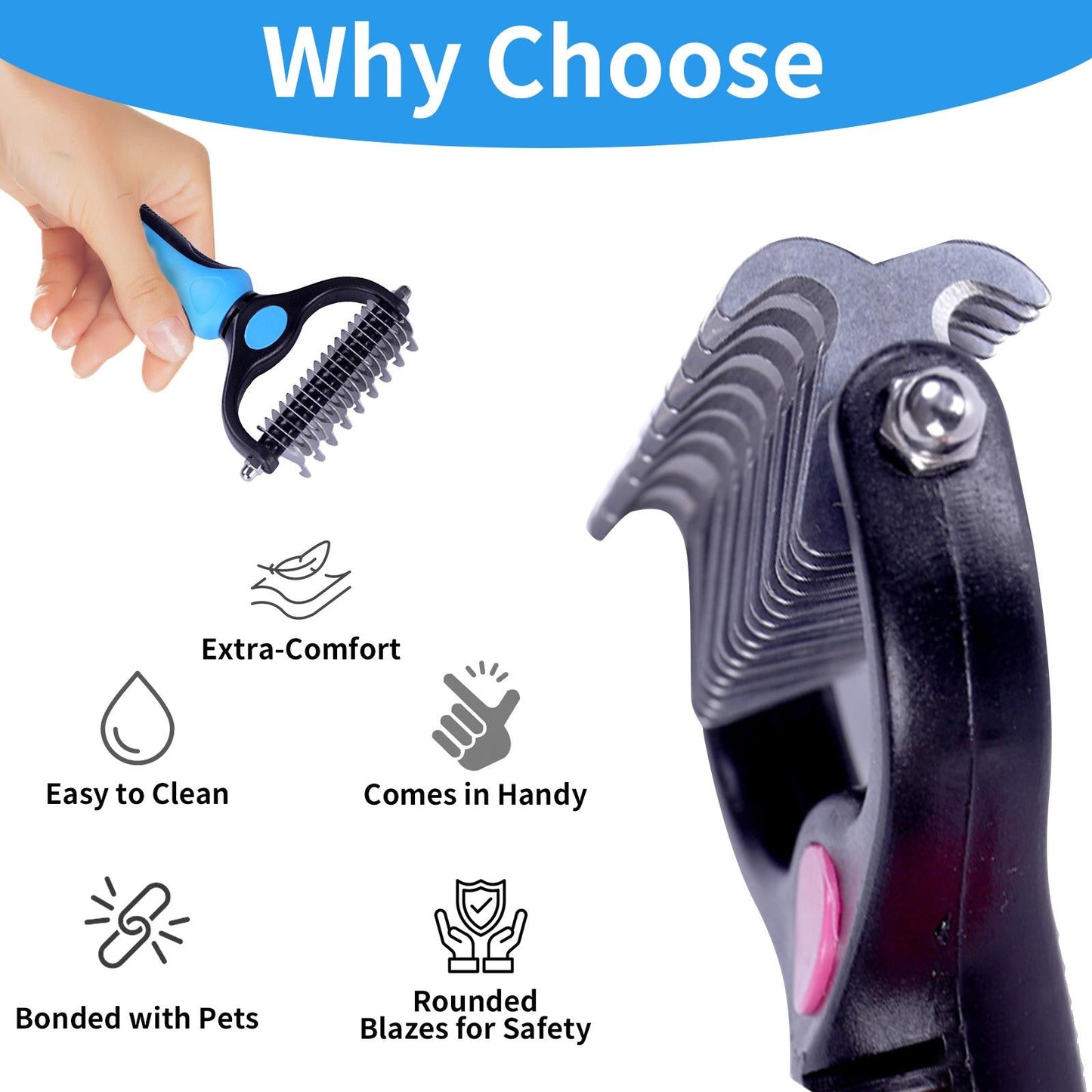 ✨Dual-Sided Pet Deshedding Brush for Dogs & Cats🐶🐱