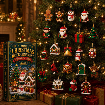 ⏳ Last day to save 49% – 🎄 24-Day Mini Christmas Ornament Advent Calendar | 24 unique festive buildable designs🧱