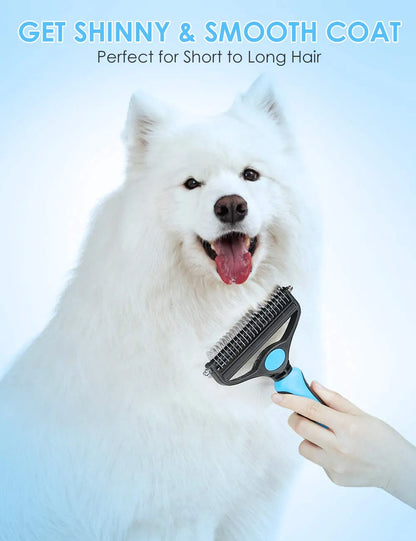 2-in-1 Pet Dematting & Deshedding Rake