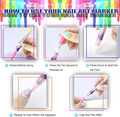 Nail Art Pens Set – 12 Colors to Create Your Own Nail Designs