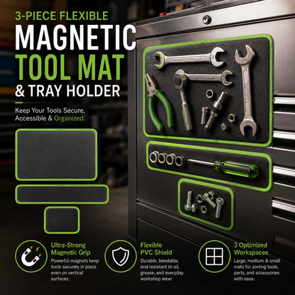 Flexible Magnetic Tool Mat Set for Screws, Sockets & Auto Repairs🛠️🧲