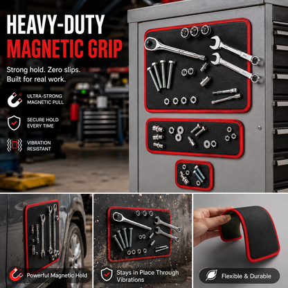 Flexible Magnetic Tool Mat Set for Screws, Sockets & Auto Repairs🛠️🧲