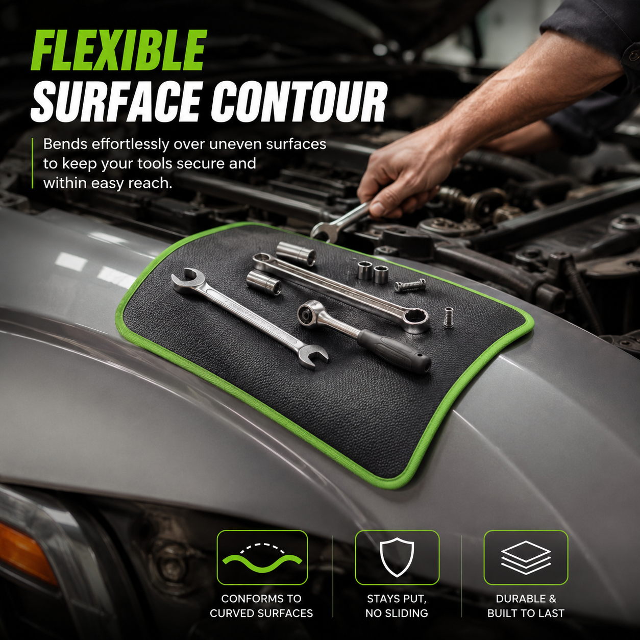 Flexible Magnetic Tool Mat Set for Screws, Sockets & Auto Repairs🛠️🧲