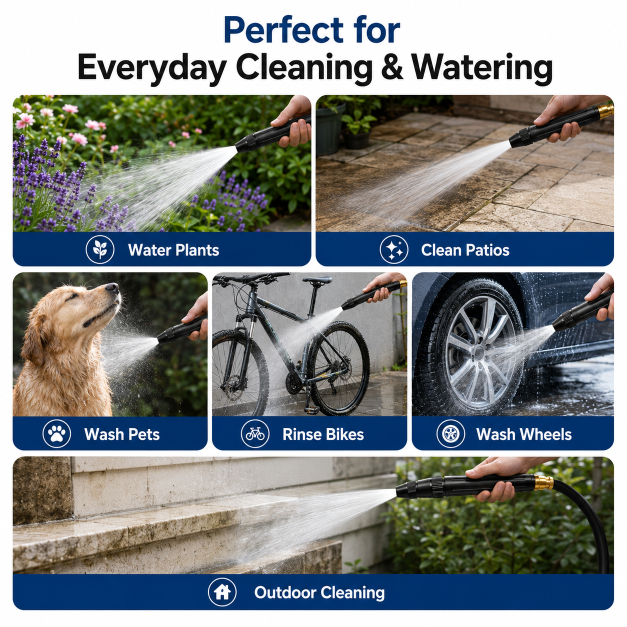 Powerful High-Pressure Spray Nozzle for Home Car Wash & Garden Watering