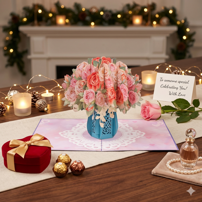 🌸 DIYSTAR 3D Pop-Up Flower Bouquet Card – A Timeless Keepsake for Every Occasion 💖