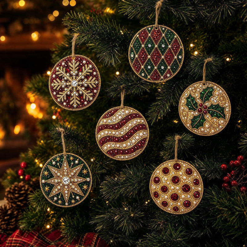 🎄 Christmas DIY Diamond Painting Ornament Kit – 6 Sparkling Tree Decorations | LIMITED-TIME 50% OFF 🎁