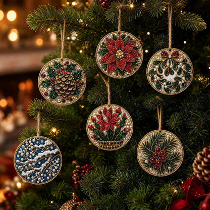 🎄 Christmas DIY Diamond Painting Ornament Kit – 6 Sparkling Tree Decorations | LIMITED-TIME 50% OFF 🎁