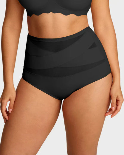 🌸Last Day-Buy 2 Get 3 Packs✨Plus-Size High-Waist Cross Tummy Control Panties