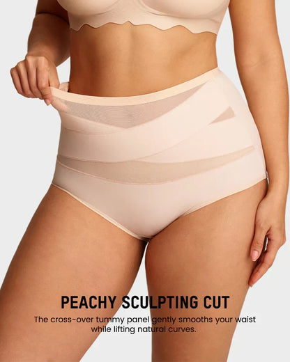 🌸Last Day-Buy 2 Get 3 Packs✨Plus-Size High-Waist Cross Tummy Control Panties
