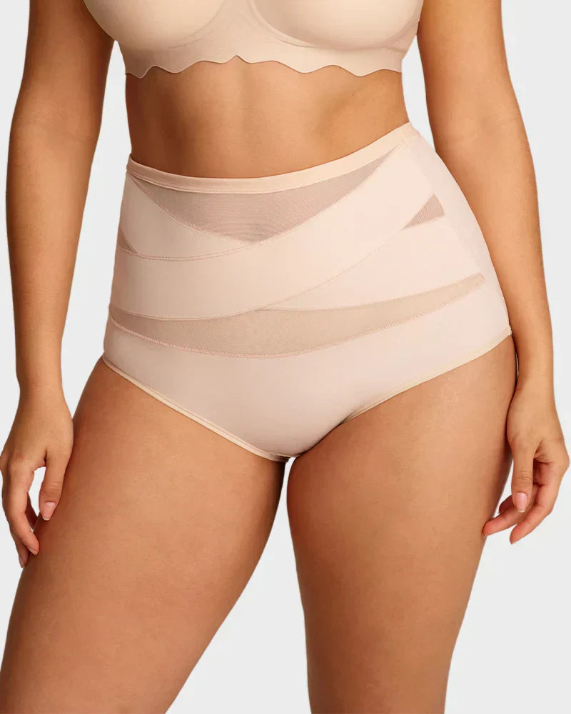 🌸Last Day-Buy 2 Get 3 Packs✨Plus-Size High-Waist Cross Tummy Control Panties