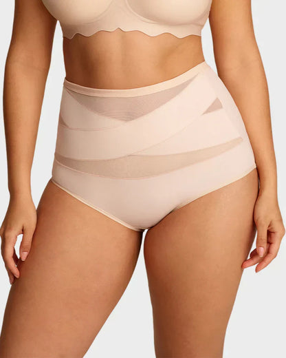 🌸Last Day-Buy 2 Get 3 Packs✨Plus-Size High-Waist Cross Tummy Control Panties