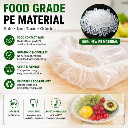 🔥Limitmited Time Buy 1 Get 1 Free! 🔥100 PCS Disposable Stretch Food Covers for Bowls & Plates