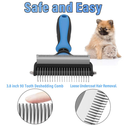2-in-1 Pet Dematting & Deshedding Rake