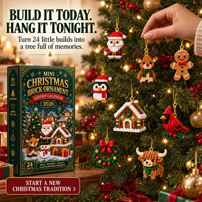 ⏳ Last day to save 49% – 🎄 24-Day Mini Christmas Ornament Advent Calendar | 24 unique festive buildable designs🧱