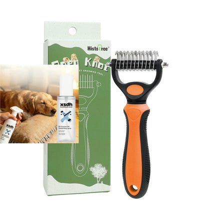 2-in-1 Pet Dematting & Deshedding Rake