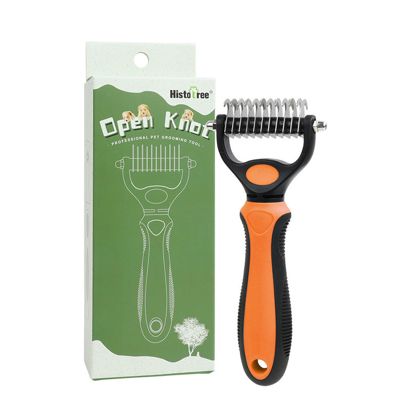2-in-1 Pet Dematting & Deshedding Rake