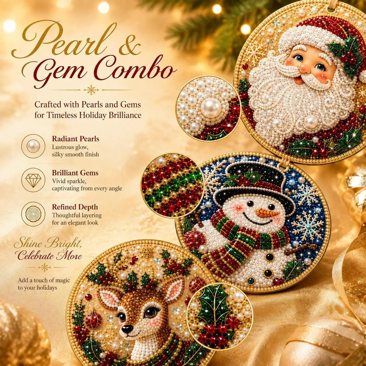 🎄 Christmas DIY Diamond Painting Ornament Kit – 6 Sparkling Tree Decorations | LIMITED-TIME 50% OFF 🎁