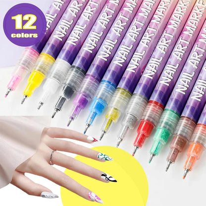 Nail Art Pens Set – 12 Colors to Create Your Own Nail Designs
