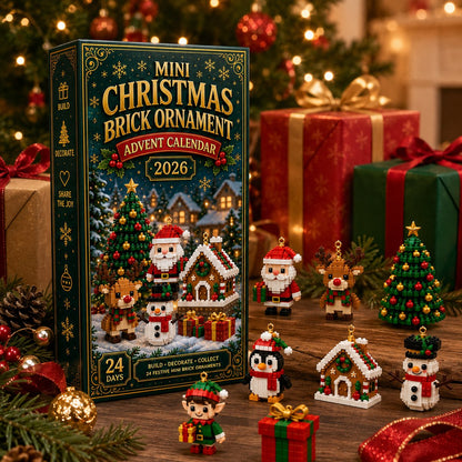 ⏳ Last day to save 49% – 🎄 24-Day Mini Christmas Ornament Advent Calendar | 24 unique festive buildable designs🧱