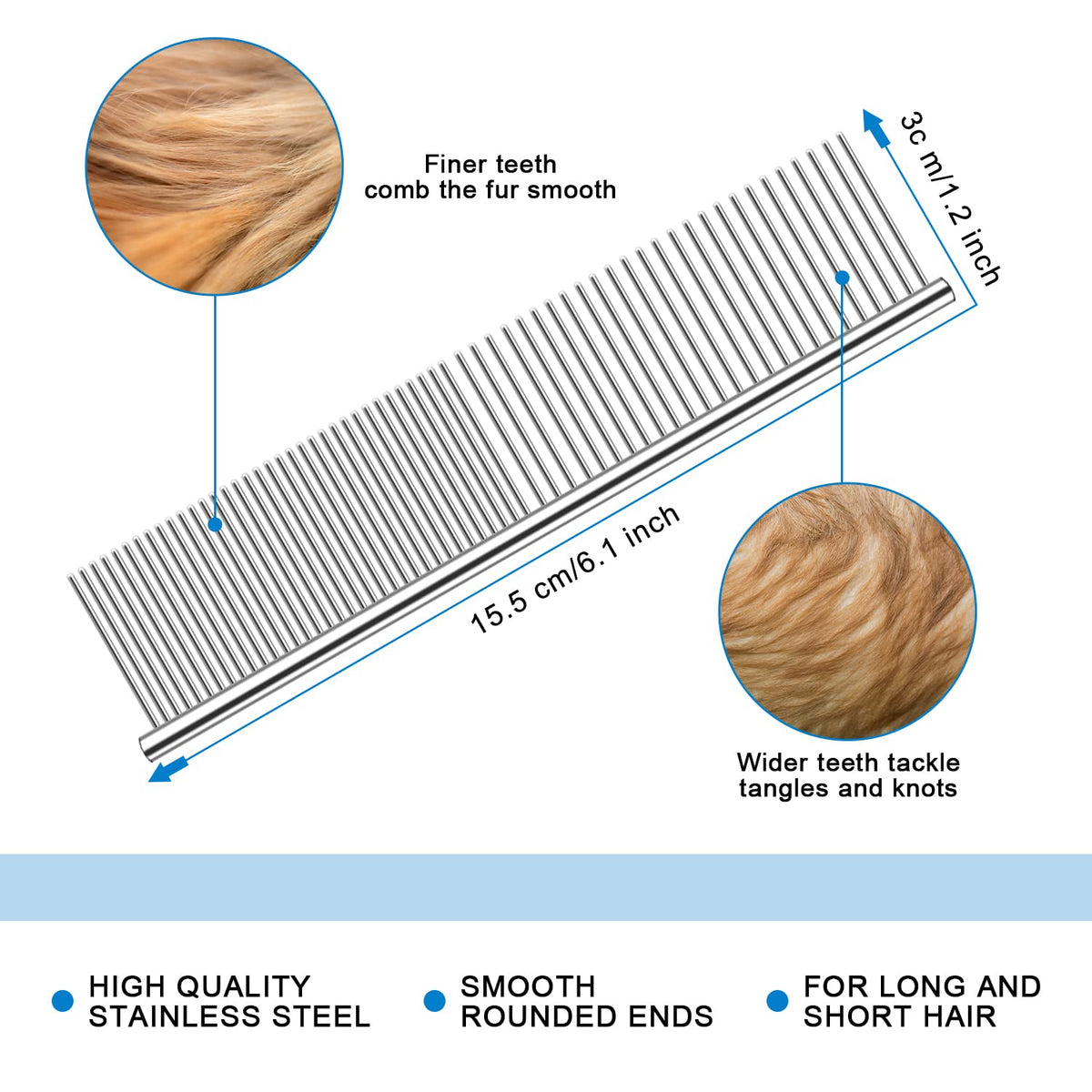 2-in-1 Pet Dematting & Deshedding Rake