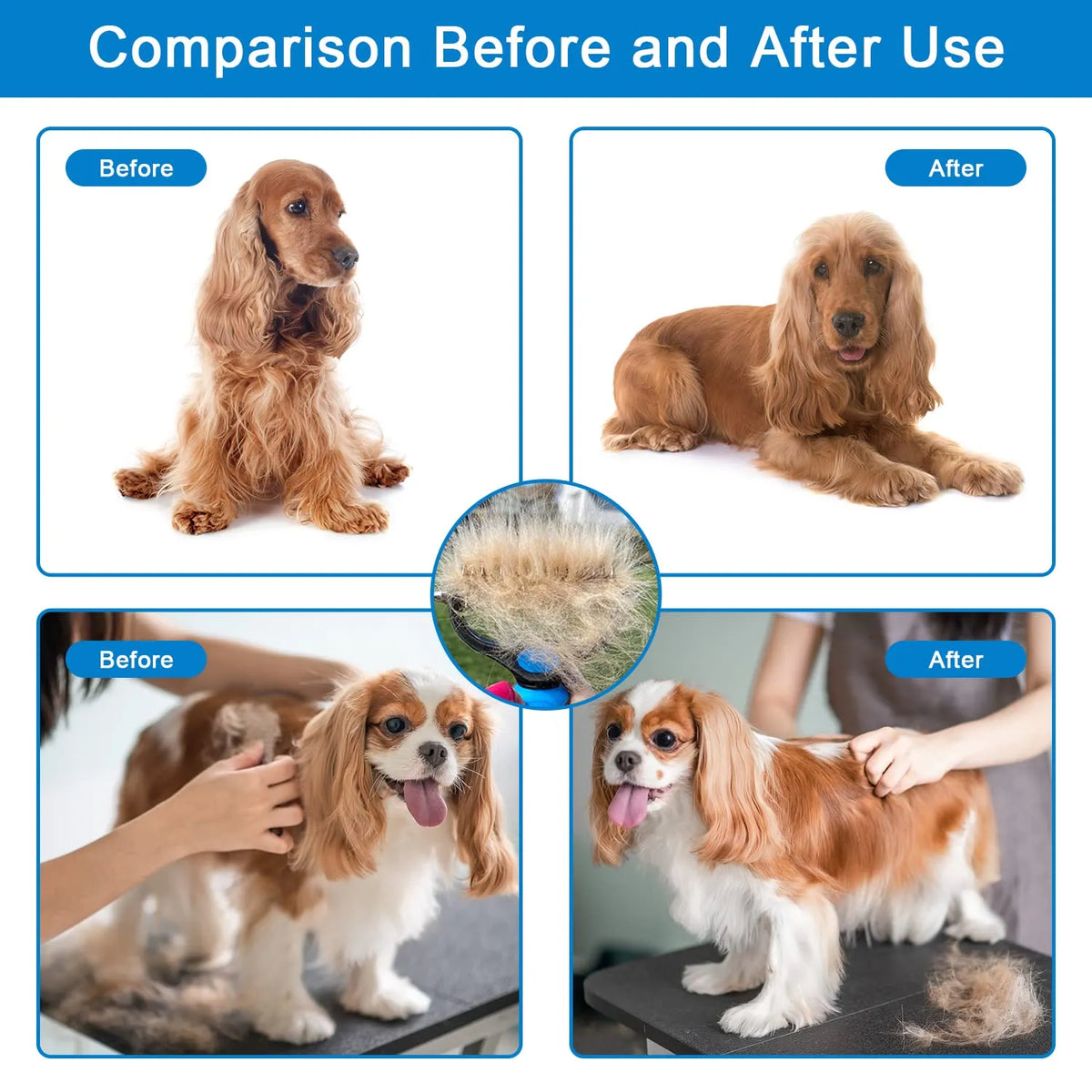 2-in-1 Pet Dematting & Deshedding Rake