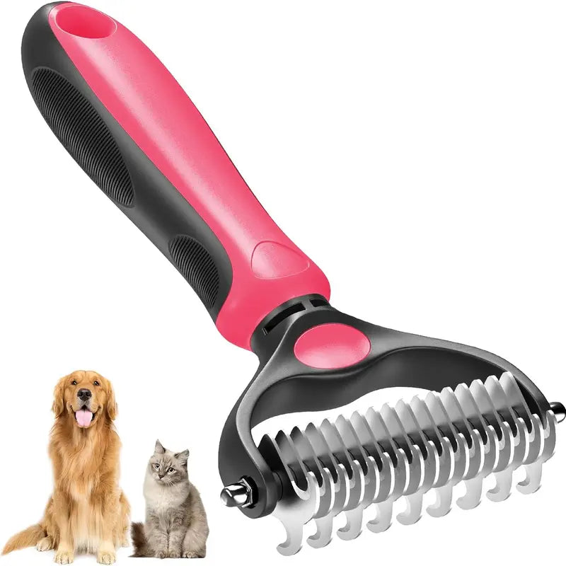✨Dual-Sided Pet Deshedding Brush for Dogs & Cats🐶🐱