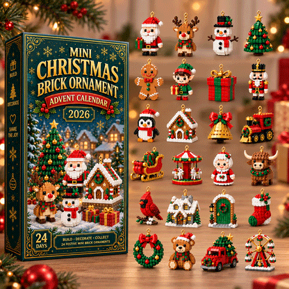 ⏳ Last day to save 49% – 🎄 24-Day Mini Christmas Ornament Advent Calendar | 24 unique festive buildable designs🧱