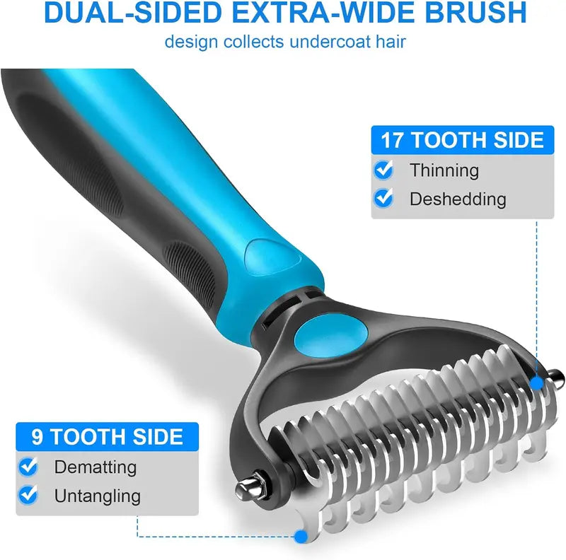✨Dual-Sided Pet Deshedding Brush for Dogs & Cats🐶🐱