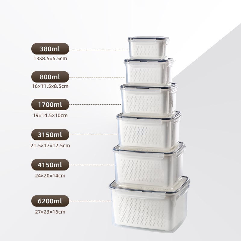 The Ultimate 3-7pc Fridge Organizer Set - Keep Food Fresh 3x Longer! 🥬✨